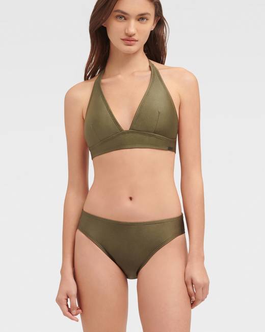 DKNY Women's Seamless Litewear Rib Bralette Bra, Desert Sage