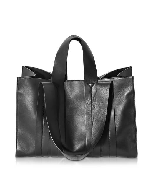 Corto Moltedo Designer Handbags, Costanza Beach Club Large Black Leather Tote Corto Moltedo Designer Handbags, Costanza Beach Club Large Black Leather Tote