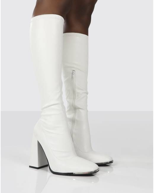 white disco boots women's