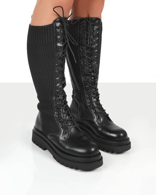 public desire black knee high boots