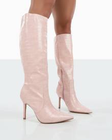 public desire pink knee high boots