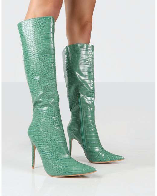 Green Women's Knee High Boots - Shoes | Stylicy