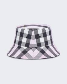 BURBERRY Check Print Bucket Hat New Pink