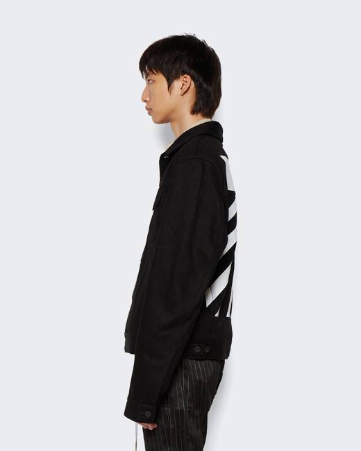 Off-White Boy's Industrial Logo-Tape Denim Jacket, Size 4-12 | Neiman Marcus