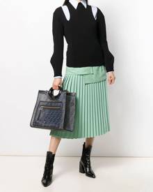 Fendi Ff Mesh Logo Shopper Tote Blue