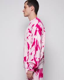 The Elder Statesman Hot Tie Dye Sweatshirt, Fuchsia