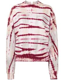 Proenza Schouler White Label Tie Dye Sweatshirt Ecru Stone And Burgundy