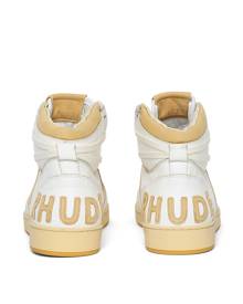 Rhude Rhecess Hi Sneakers White And Mustard