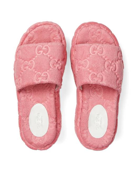 Gucci pink hot sale fur slides