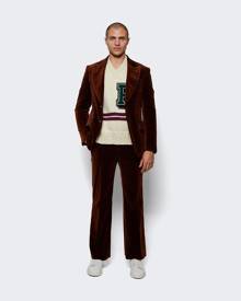 Palm Angels Velvet Suit Blazer Brown