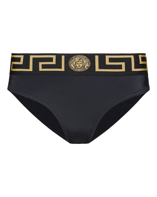 Versace Underwear: Black Greca Border Bikini Bottoms