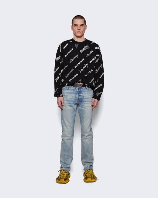 Jacquard logo clearance crewneck balenciaga