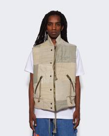 Greg Lauren Utility Vest Ivory And Sage