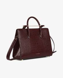 Strathberry Nano Croc-embossed Leather Tote In Pink