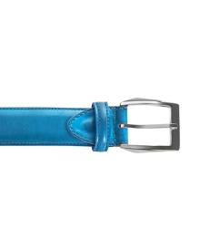 Pakerson Designer Men's Belts, Calci Sky Blue Handmade Italian Leather Belt Pakerson Designer Men's Belts, Calci Sky Blue Handmade Italian Leather Belt