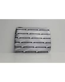 Balenciaga Designer Handbags, Silver Pouch with Logo