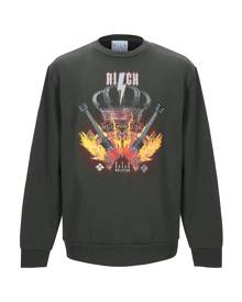 John Richmond Designer Sweatshirts, Deep Forest Printed Cotton Men's Sweater John Richmond Designer Sweatshirts, Deep Forest Printed Cotton Men's Sweater