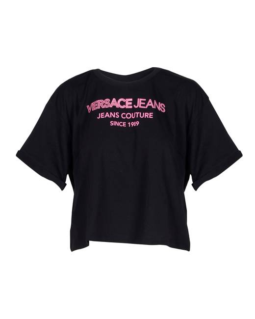 Versace Jeans Couture logo-underband crop top, Purple