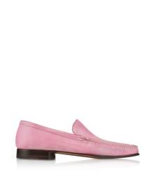 Pakerson Designer Shoes, Pink Italian Handmade Leather Loafer Shoes