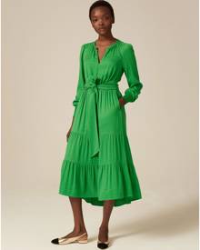 Houndstooth Jacquard Midi Dress + Tie Island Green Size 14