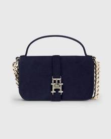 Tommy Hilfiger Pushlock Leather Mini Crossover Space Blue
