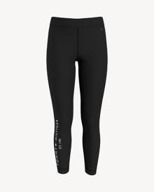 Tommy Hilfiger Sport flag logo performance twist waist leggings in black