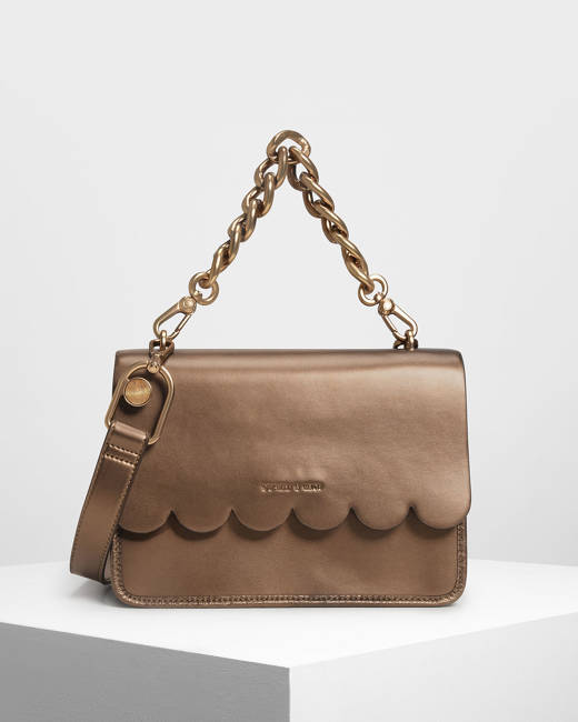 Charles and keith scallop bag hot sale