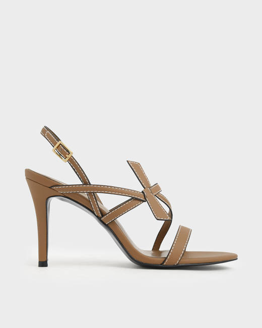 Charles & Keith - Floral Lucite Heel Sandals - Valiram Group