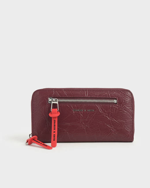 mini wrinkled effect short wallet