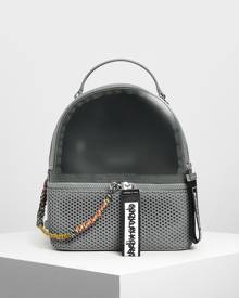 mesh detail backpack