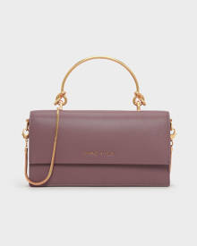 metal top handle long wallet