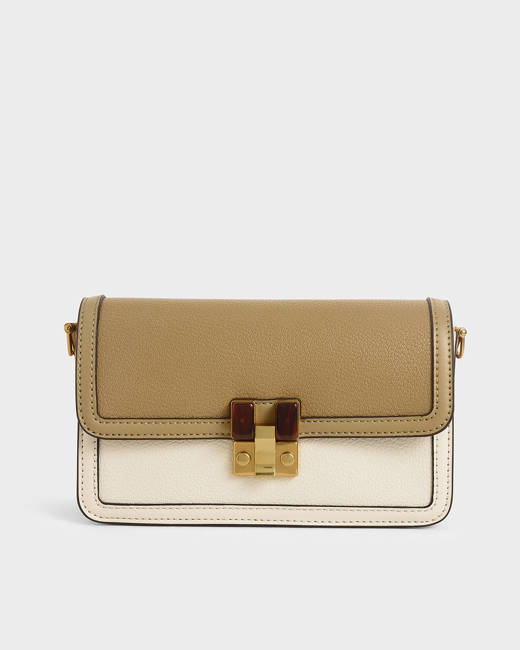 Cream Chain Strap Evening Bag - CHARLES & KEITH US