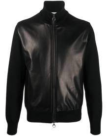 Ferragamo ram leather-panel bomber jacket