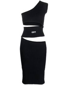 Off-White logo-print cut-out dress