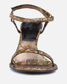 BY FAR Women's Mia Hologram Heeled Sandals - Disco Bronze - UK 3
