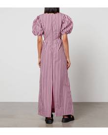 Ganni Striped Organic Cotton Midi Dress - EU 34/UK 6