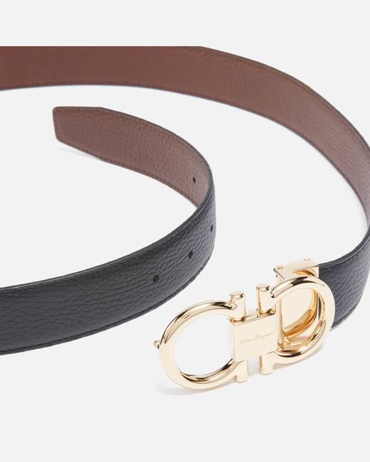 Ferragamo Salvatore Men's Double Gancini Buckle Reversible Leather Belt Men  - Bloomingdale's