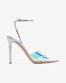 Gianvito Rossi Womens Blue Stark 115 Hologram Plexi Sandals