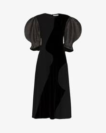 Rejina Pyo Womens Black Celia Pouf Sleeve Midi Dress