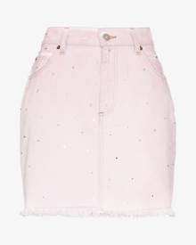 womens pink denim skirt