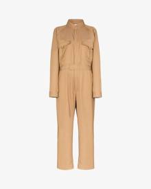Plan C Womens Brown Zip-up Boiler Suit