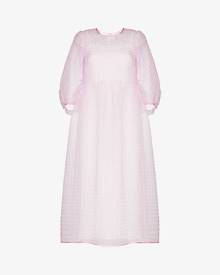 Cecilie Bahnsen Womens Pink Karmen Silk Pouf Sleeve Midi Dress