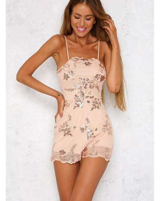 Big baller playsuit outlet in rose gold sequin