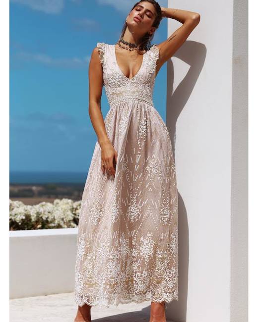 ivory boho dress