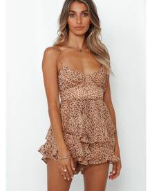 Hello Molly Made Of Liquid Gold Romper Mocha