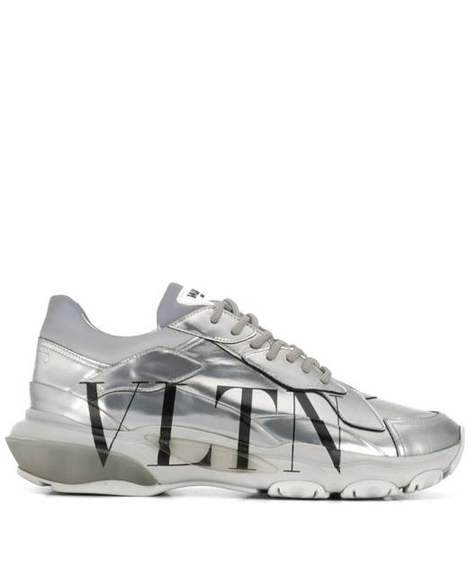 silver valentino sneakers