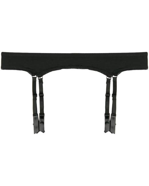 Black Lace Suspender Detail 3 Piece Lingerie Set