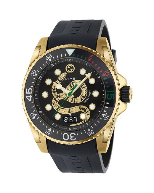 gucci mens black dial watch