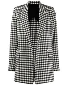 AMI Paris gingham buttonless long blazer - Black