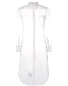 Thom Browne sheer mid-length shirt dress - White